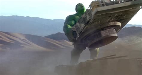 In 2003’s Hulk during the Hulk vs Tanks scene, the Hulk attempts to ...