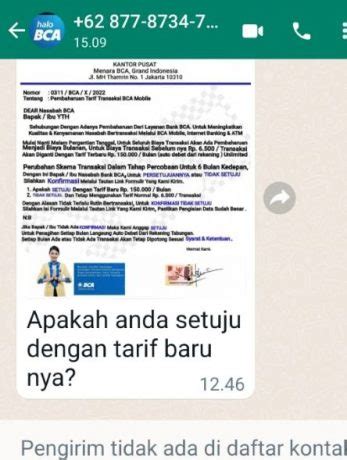 Waspada Modus Penipuan Perubahan Biaya Transaksi Bca Progresif Jaya