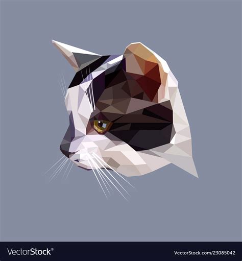 Low Poly Design Polygonal Color Cat Royalty Free Vector