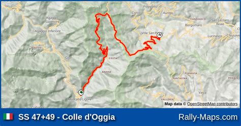 SS 47 49 Colle D Oggia Stage Map Rallye Sanremo 1978 WRC