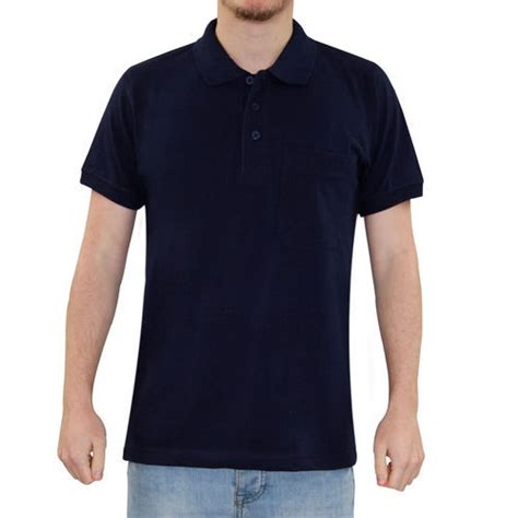 Mens Combed Yarn Navy Blue Collar Neck T Shirt Size S To Xl At Rs 180