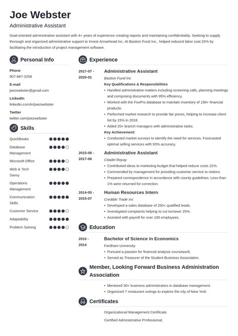 Business Administration Resume Samples And Writing Guide