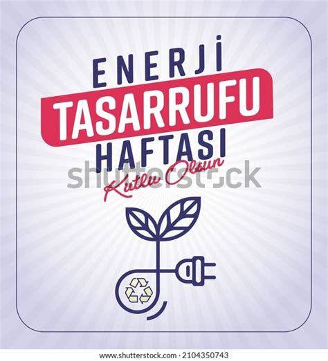 Enerji Tasarrufu Haftasi Translation Energy Saving Stock Vector