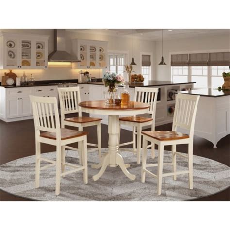 Javn5 Whi W 5 Pc Counter Height Dining Set High Table And 4 Kitchen Chairs 1 Smiths Food And