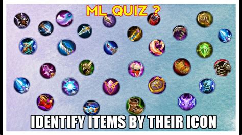 Identify Items Name By Their Icons • Mobile Legends New Quiz Youtube