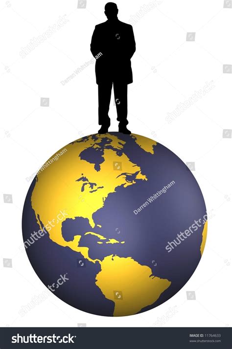 Illustration Of A Silhouette Man Standing On The Earth - 11764633 ...