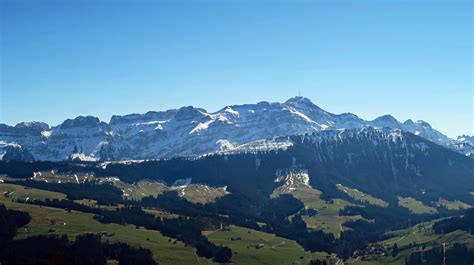 der Säntis ab der Hundwiler Höhe gesehen Fotos hikr org