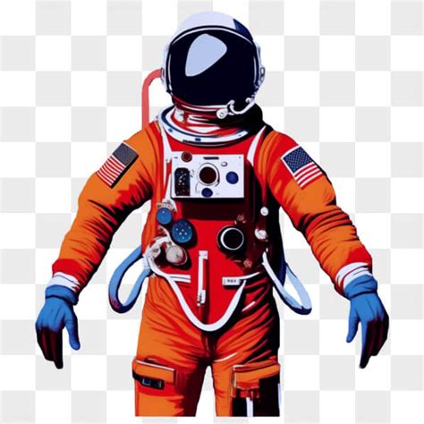 Descarga Astronauta En Traje Espacial Naranja Promoviendo La