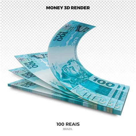 Premium PSD 3d Rendering Of Stacks Of Brazilian Money 100 Reais Banknotes