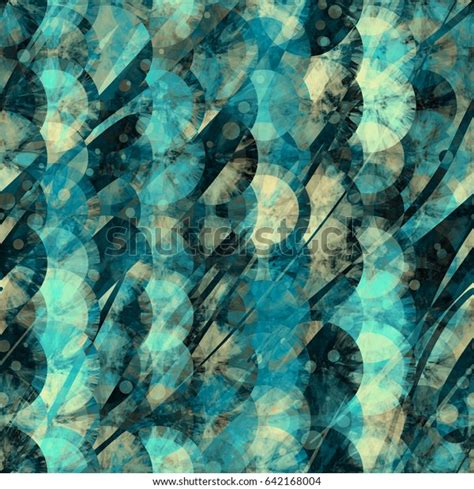 Sea Green Colors Seamless Texture Circles Stock Vector Royalty Free