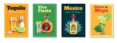 Tequila Realistic Poster Set 28705423 Vector Art At Vecteezy