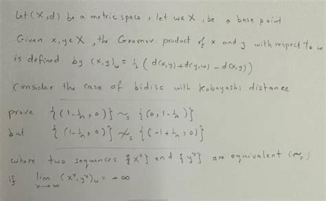 Solved Let X D Be A Metric Space Let WX Be A Base Point Chegg