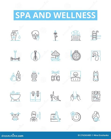 Conjunto De Iconos De Línea Vectorial Spa Y Wellness Spa Wellness