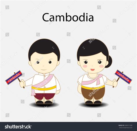 Cambodia Cartoon Vector เวกเตอร์สต็อก ปลอดค่าลิขสิทธิ์ 390311530