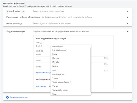 Google Ads Snippet Erweiterungen F R H Here Klickraten Und Mehr Roi