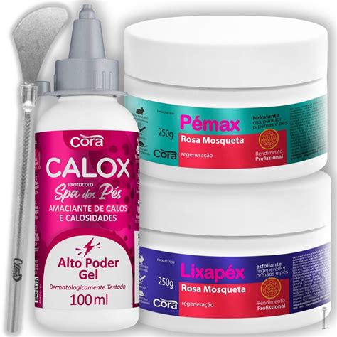 Kit Spa Dos Pes Cora Calox Gel Lixapex Pemax Espatula Shopee Brasil