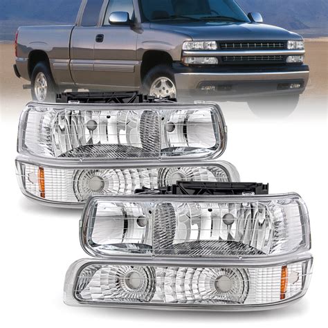 Pcs For Chevy Silverado Suburban Tahoe Chrome Headlight