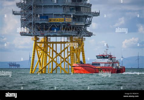 The Crew Transfer Vessel Njord Thor Pushed On To The Offshore