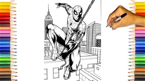 Spider Man Far From Home Coloring Pages Spider Man Old Suit