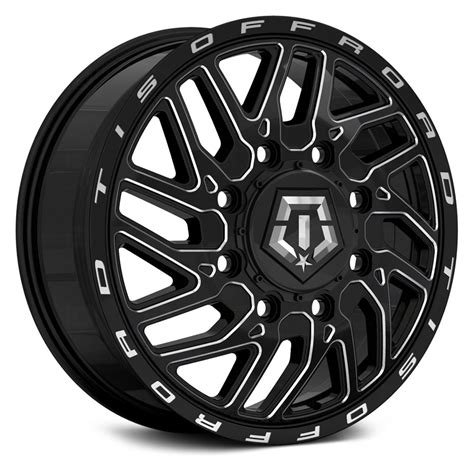 Tis Bm Dually Wheels Gloss Black With Cnc Milled Accents Rims