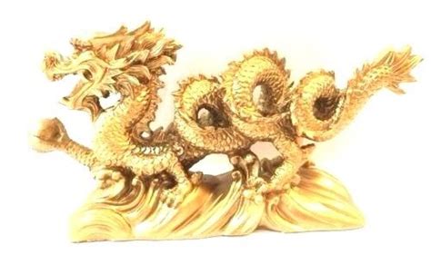 Large 85 Inch Chinese Feng Shui Dragon Figurine Statue For Luck And Success Gold Ebay