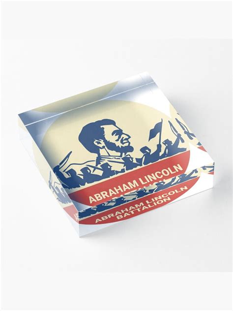 Abraham Lincoln Brigade Anti Fascist Emblem Badge Acrylic Block For