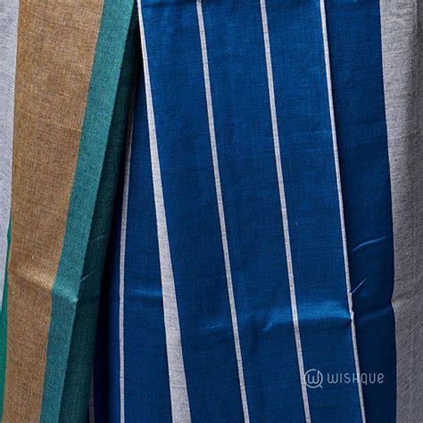 Blue And Green Avurudu Handloom Sarong Handloom Sarong And Lungi Wishque