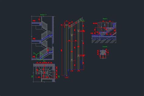 Download Gambar Kerja Desain Tangga Kayu Modern Untuk Rumah Minimalis