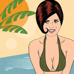 Pop Art Bikini Vector Images Over