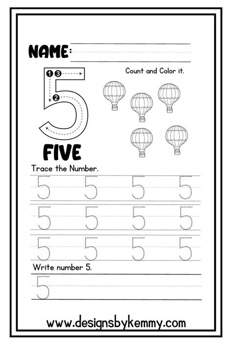 Number Review Worksheets Designs By Kemmy Tracing Worksheets