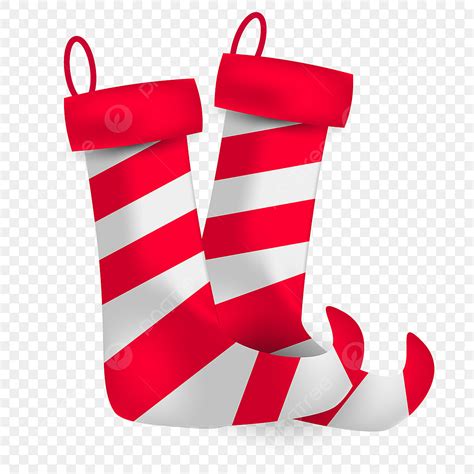 Sock Christmas Vector Design Images Red And White Christmas Socks Png