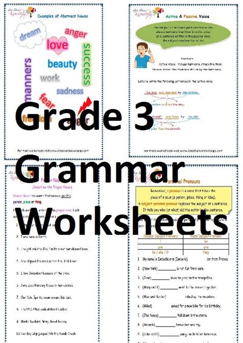 Grammar Worksheet For 3rd Grade