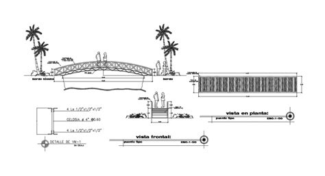 Plan Elevation And Section Bridge Planning Detail Dwg File Bridge