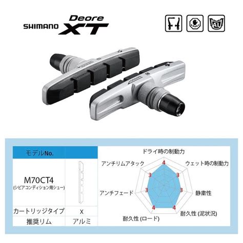 即納 メール便対応商品 SHIMANO シマノ BRAKE SHOE SET M70CT4 BR T780 ブレーキシューセット シビア