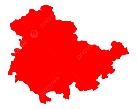 Map Of Thuringia Germany Red Map Thueringen Png Transparent Image
