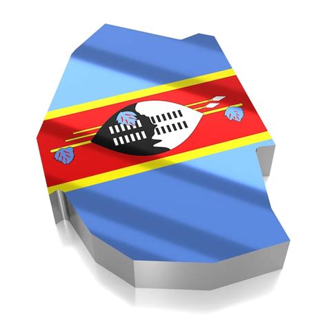 Premium Photo Eswatini Country Borders And Flag 3d Illustration