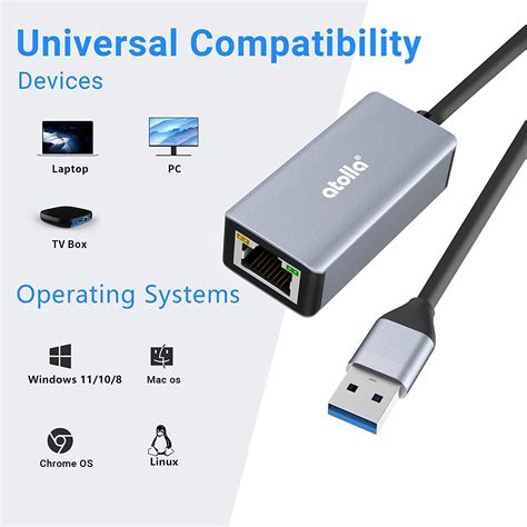 Usb 3 0 Rj45 Ethernet Adapter Atolla 10 100 1000 Gigabit Ethernet Ezüst Emag Hu