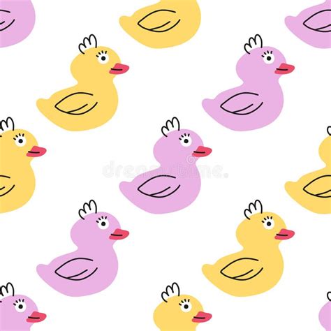 Cute Yellow Rubber Duck Pink Background Stock Illustrations 117 Cute