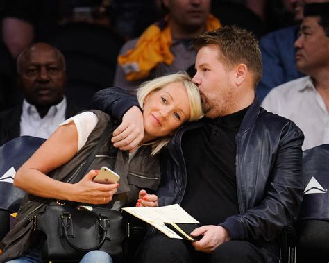 James Corden and Wife Julia Carey at Basketball Game | POPSUGAR Celebrity