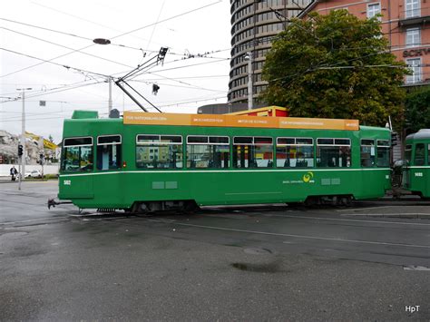 Bvb Tram Be Unterwegs Auf Der Linie In Der Stadt Basel Am