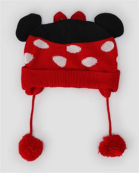 Kit gorro par de luvas bebê Minnie vermelho Disney FANLAB Oficial