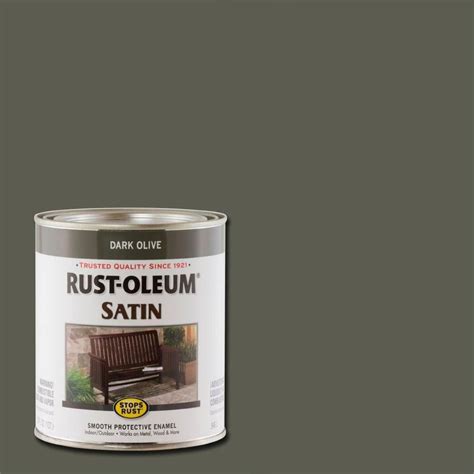 Rust Oleum Stops Rust Qt Dark Olive Satin Protective Enamel Paint