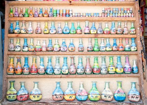 Traditional Desert Bottle Sand Art Stock Image Image Of Glass Sand