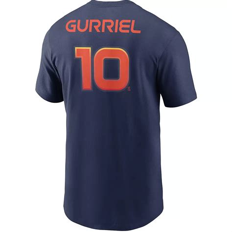 Nike Mens Houston Astros Yuli Gurriel 10 City Connect Nandn T Shirt