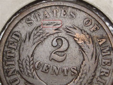 Civil War Era 1864 Us 2 Cent Penny. 3