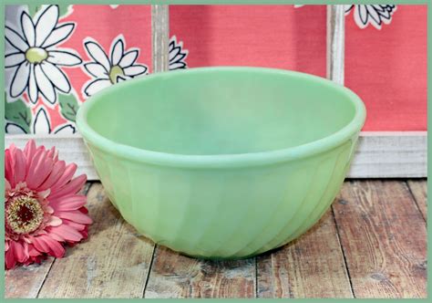 Fire King Jadeite Swirl Mixing Bowl 8 Inch Wide Jadite Etsy