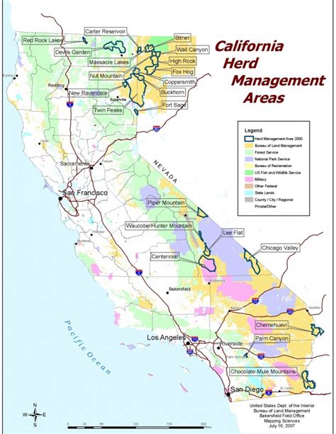 Buy And Find California Maps: Bureau Of Land Management: Northern - California Public Lands Map ...