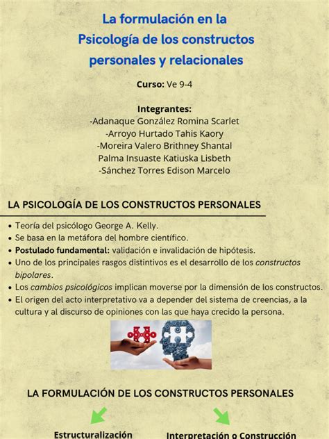 Constructos Personales Pdf Sicología Conceptos Psicologicos