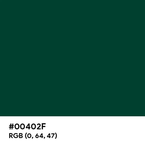 #00402F color name is British Racing Green