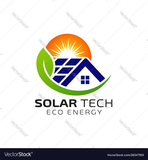 Sun Solar Energy Logo Design Template Eco Vector Image